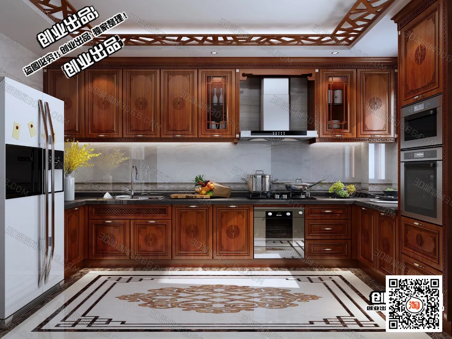 Kitchen 3D Interior Scene - 3D Models - 136
