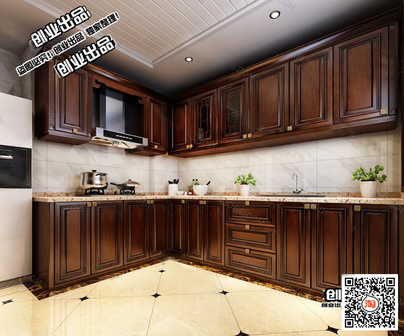 Kitchen 3D Interior Scene - 3D Models - 137