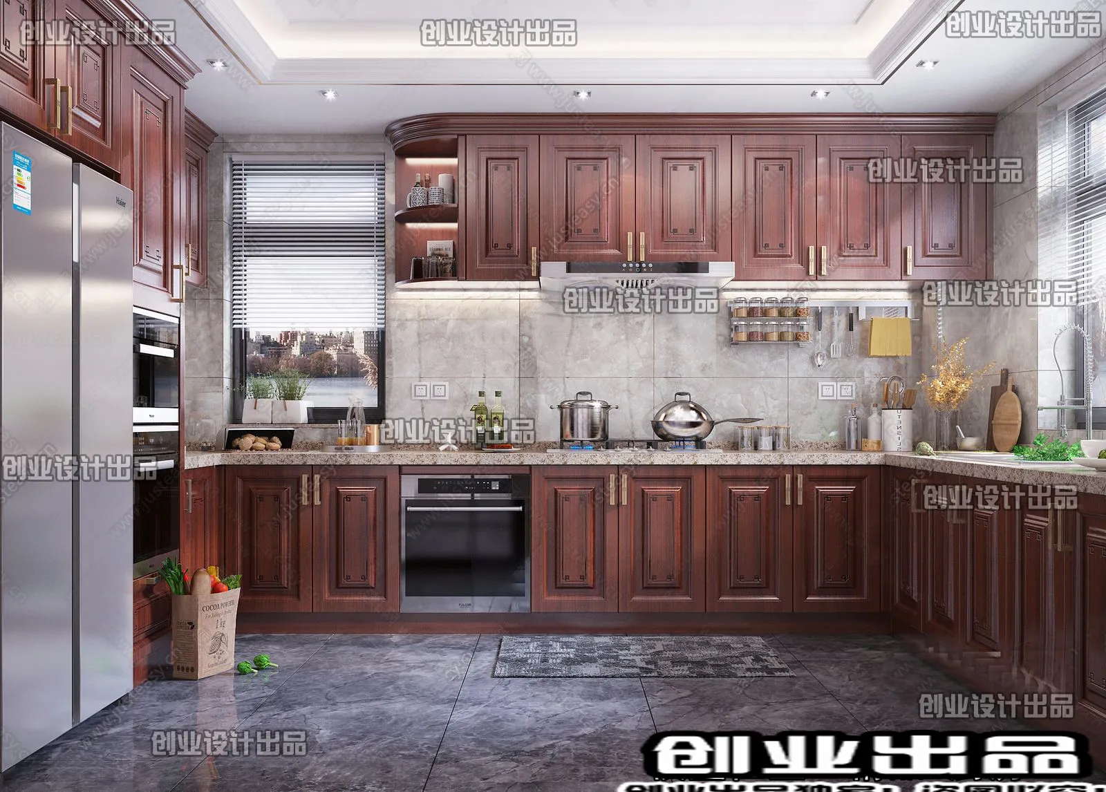 Kitchen 3D Interior Scene - 3D Models - 140