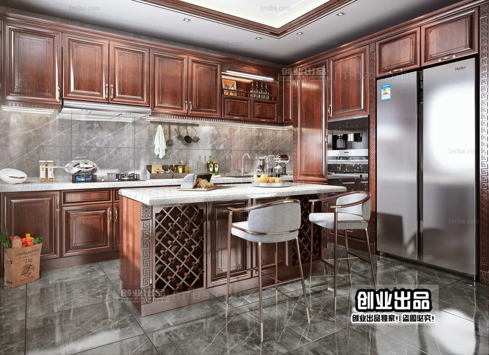 Kitchen 3D Interior Scene - 3D Models - 143