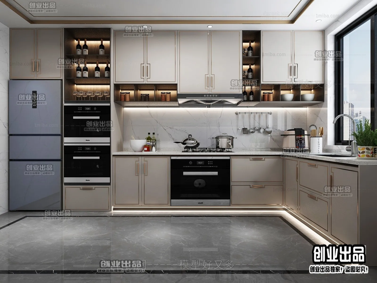 Kitchen 3D Interior Scene - 3D Models - 149