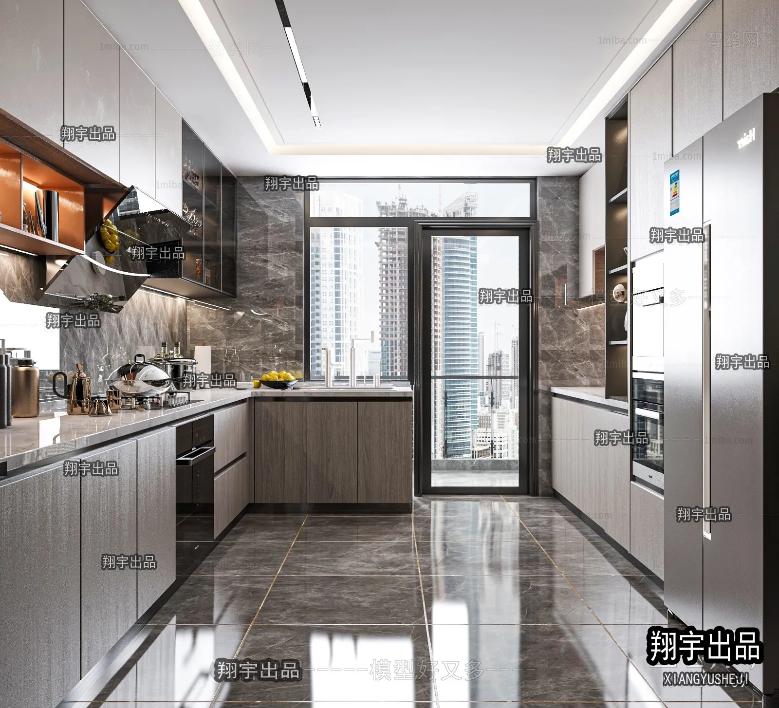 Kitchen 3D Interior Scene - 3D Models - 164