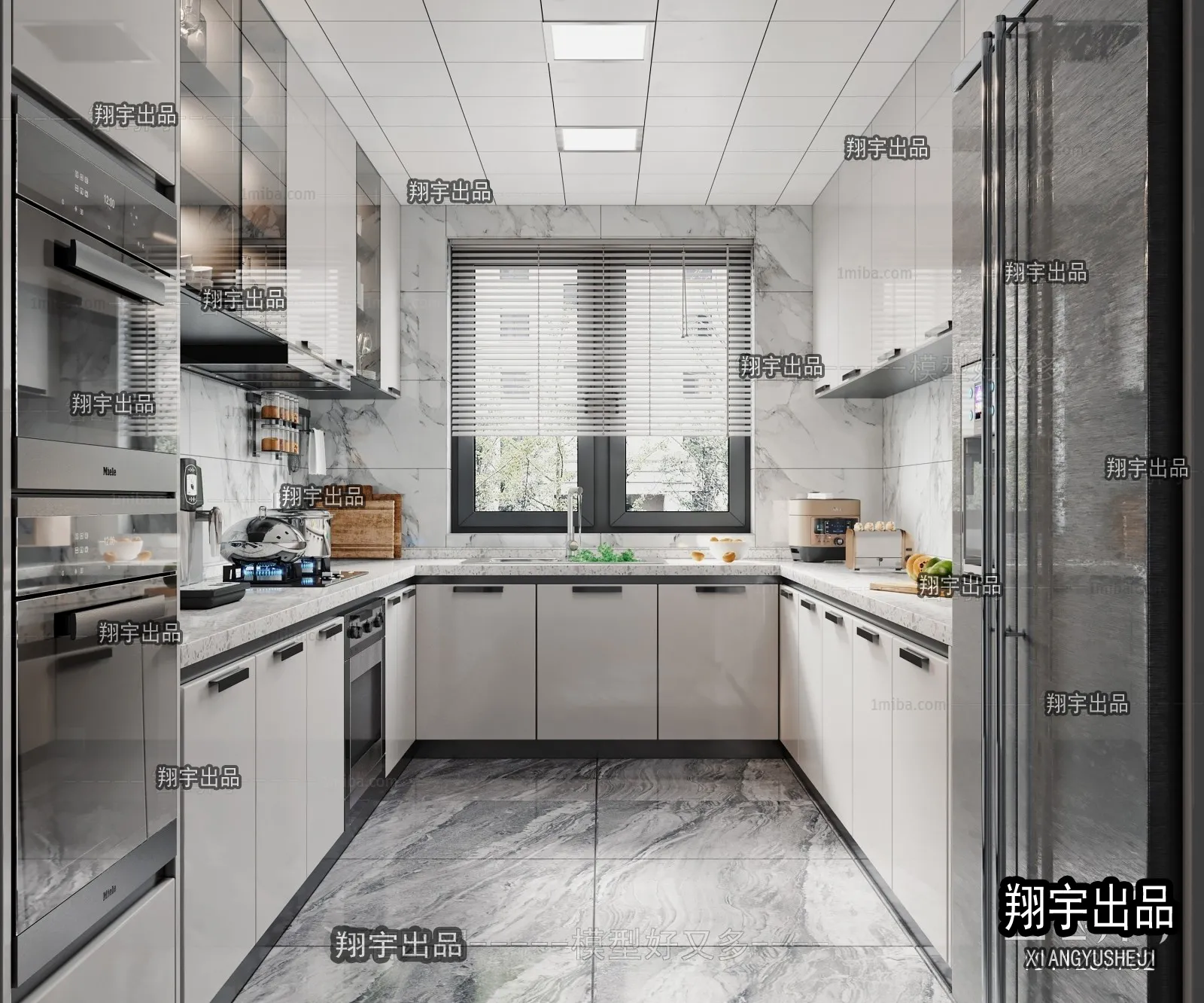 Kitchen 3D Interior Scene - 3D Models - 166