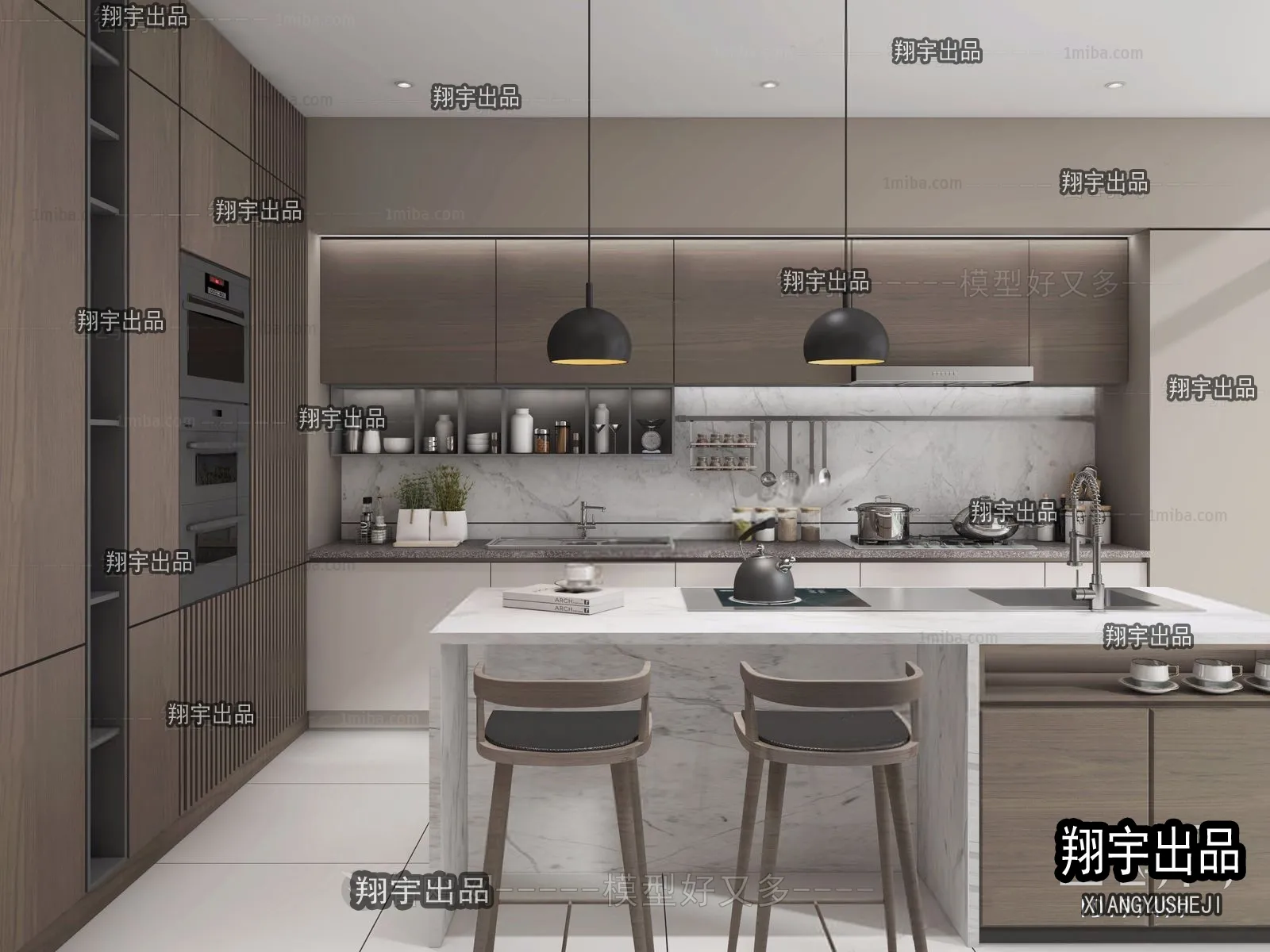 Kitchen 3D Interior Scene - 3D Models - 168
