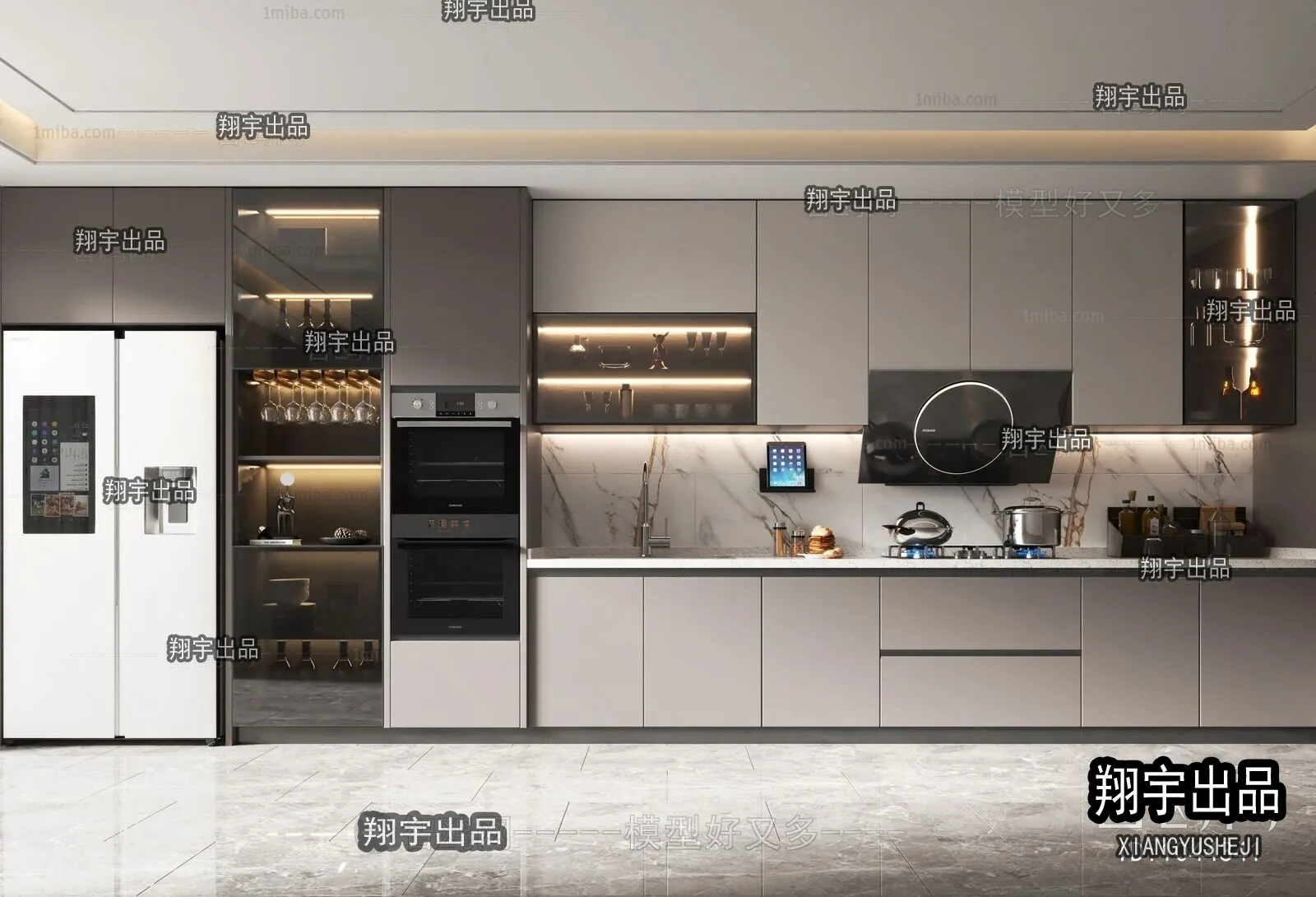 Kitchen 3D Interior Scene - 3D Models - 175