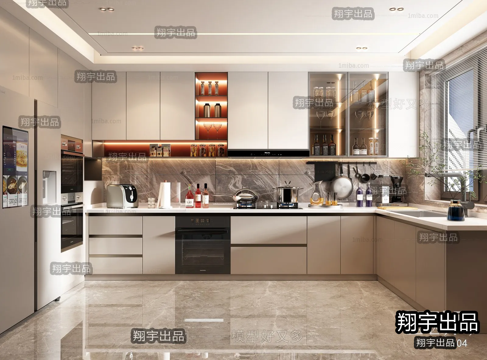 Kitchen 3D Interior Scene - 3D Models - 190