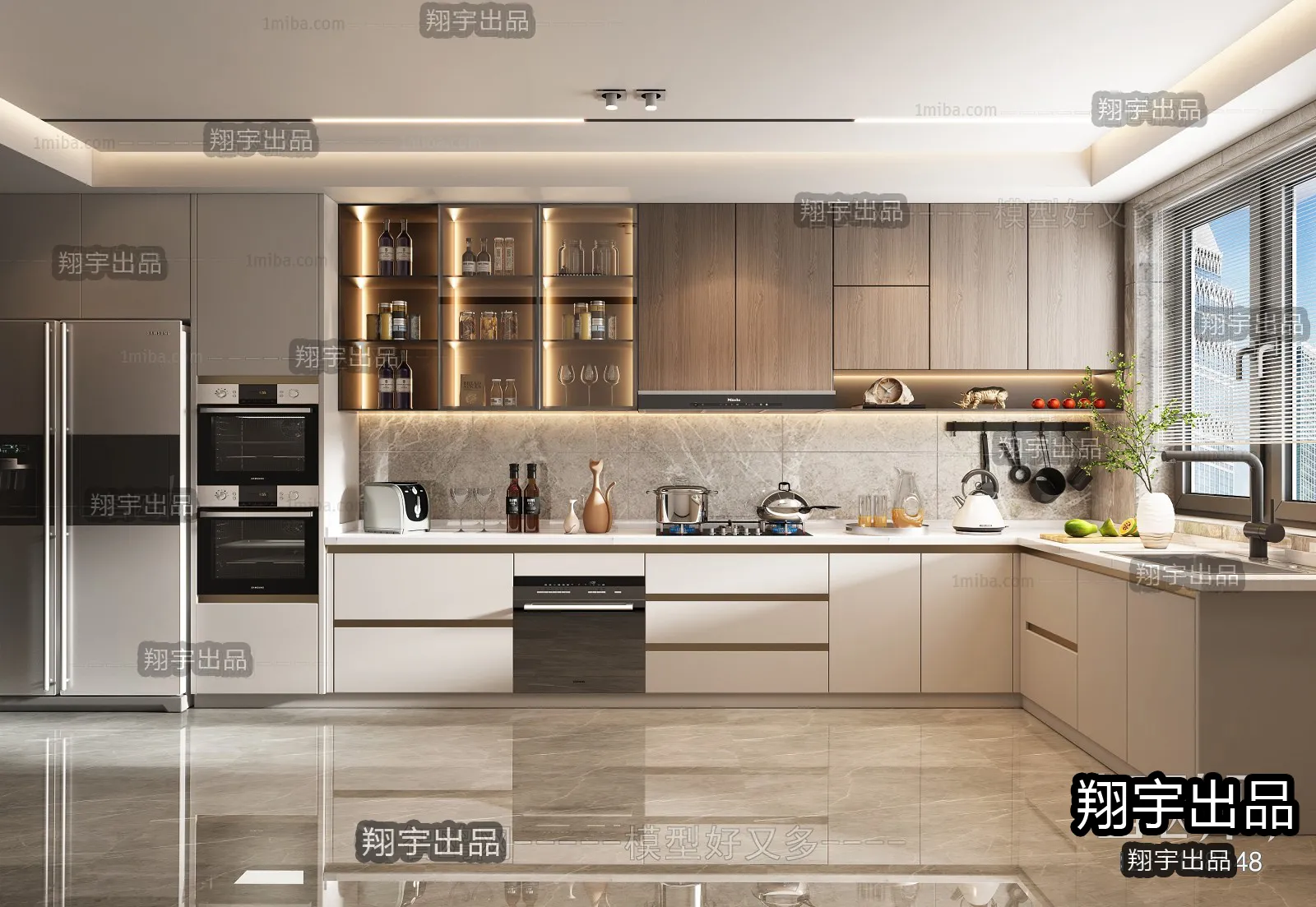 Kitchen 3D Interior Scene - 3D Models - 196