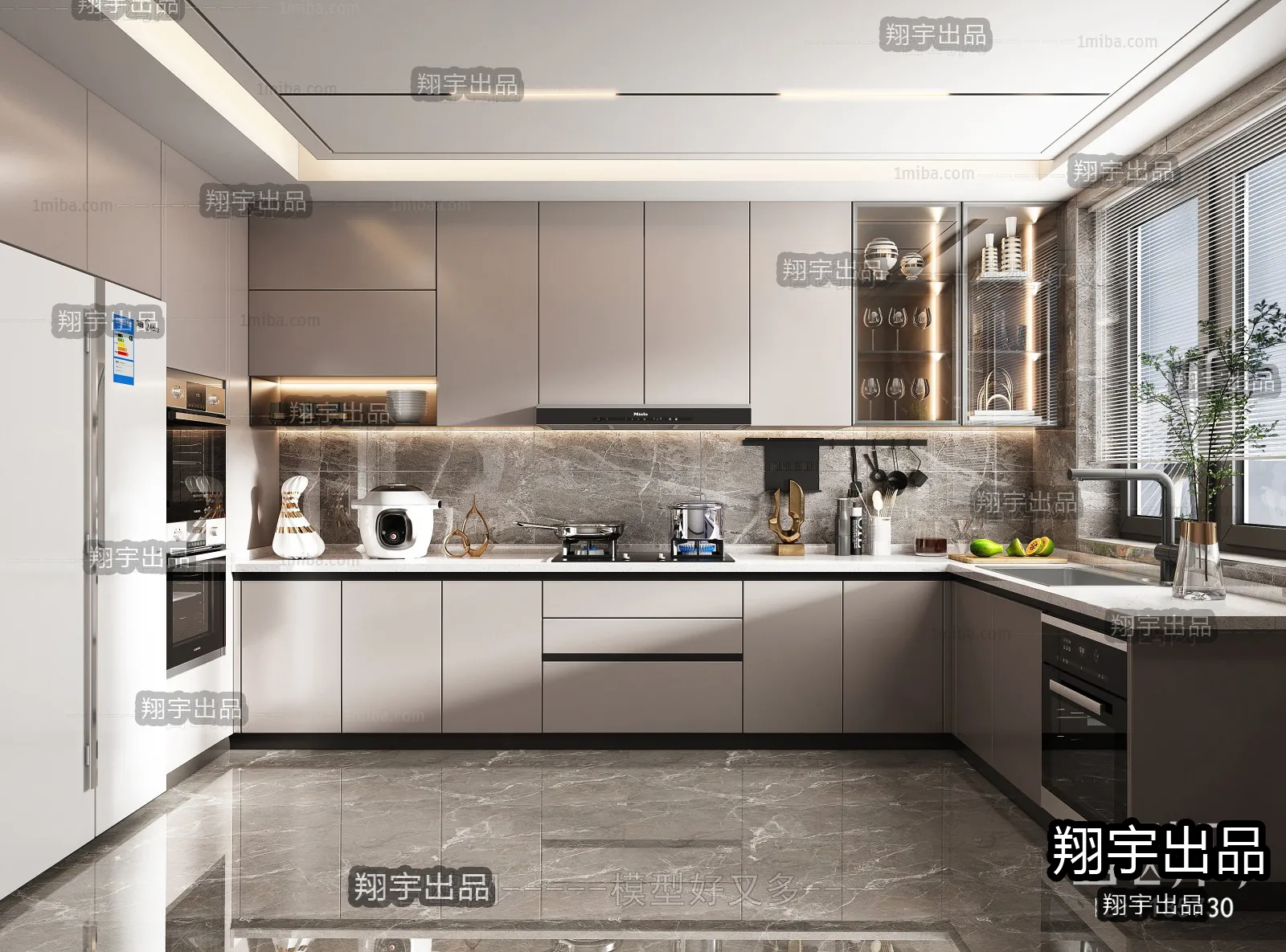Kitchen 3D Interior Scene - 3D Models - 197