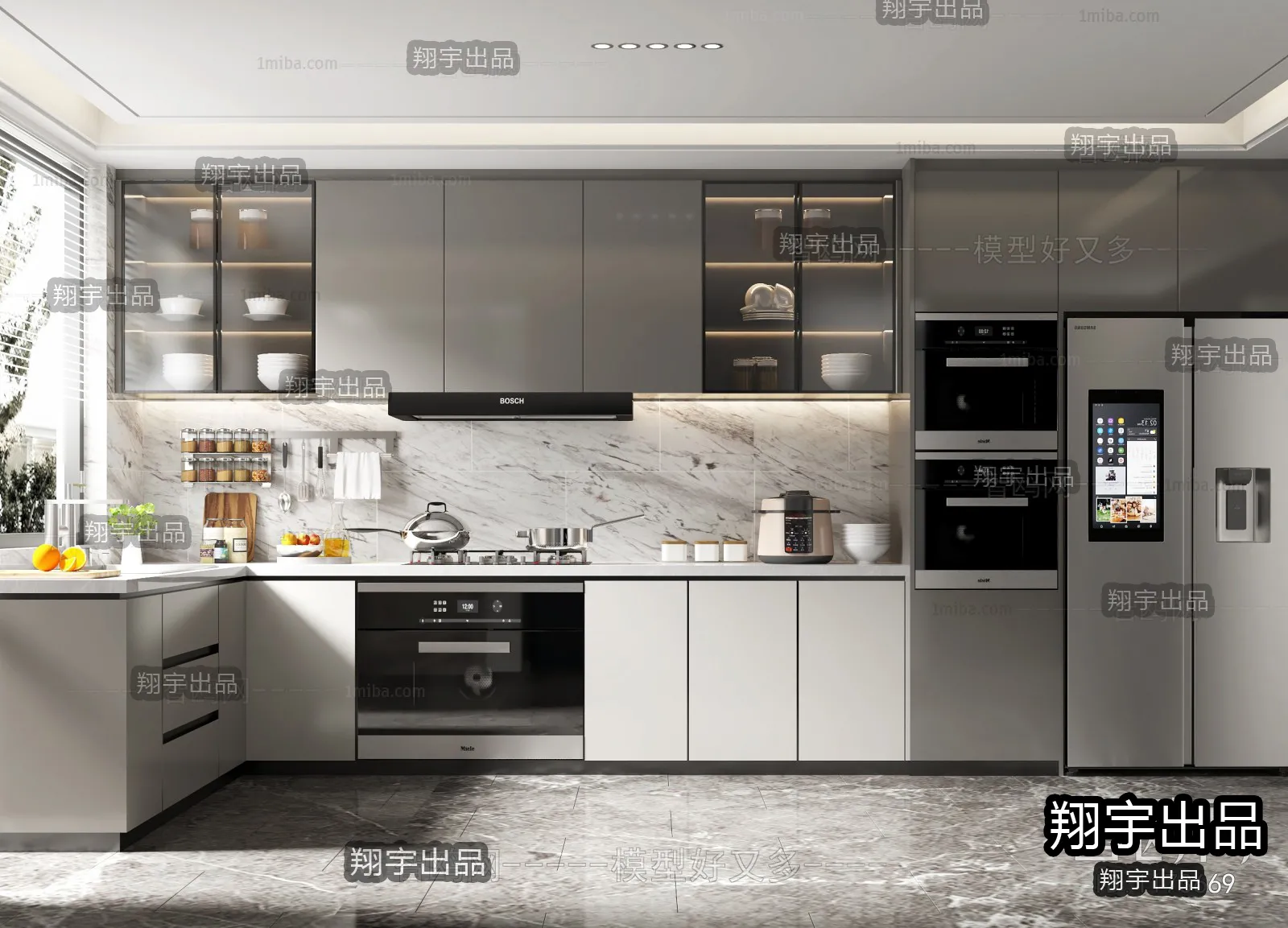 Kitchen 3D Interior Scene - 3D Models - 204