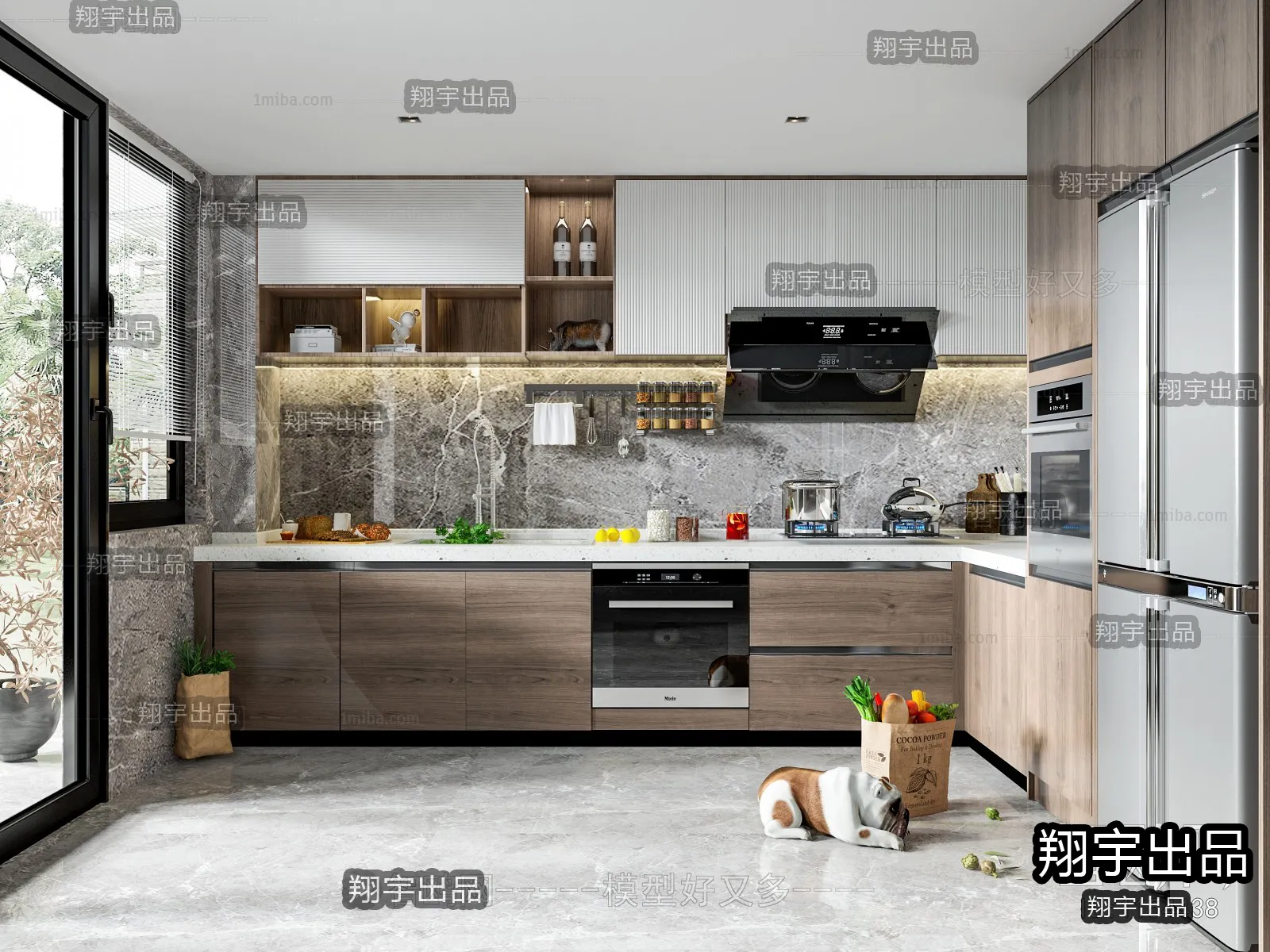 Kitchen 3D Interior Scene - 3D Models - 211