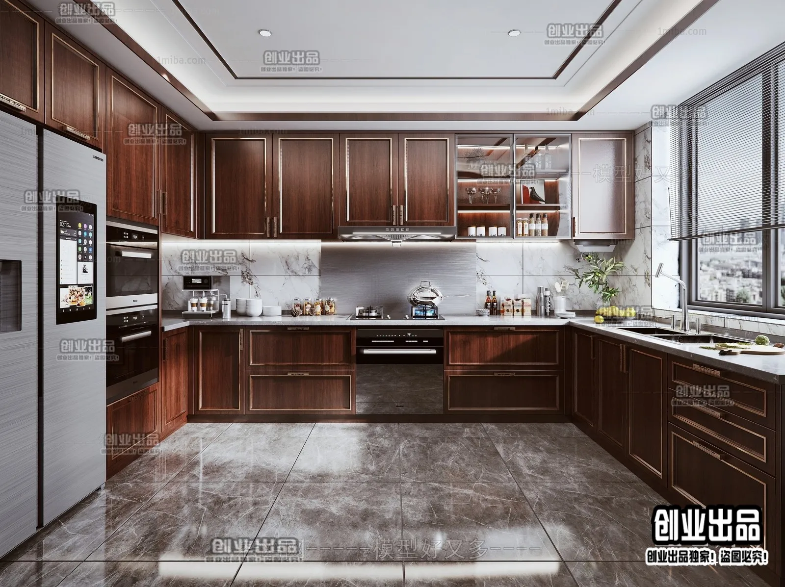 Kitchen 3D Interior Scene - 3D Models - 216