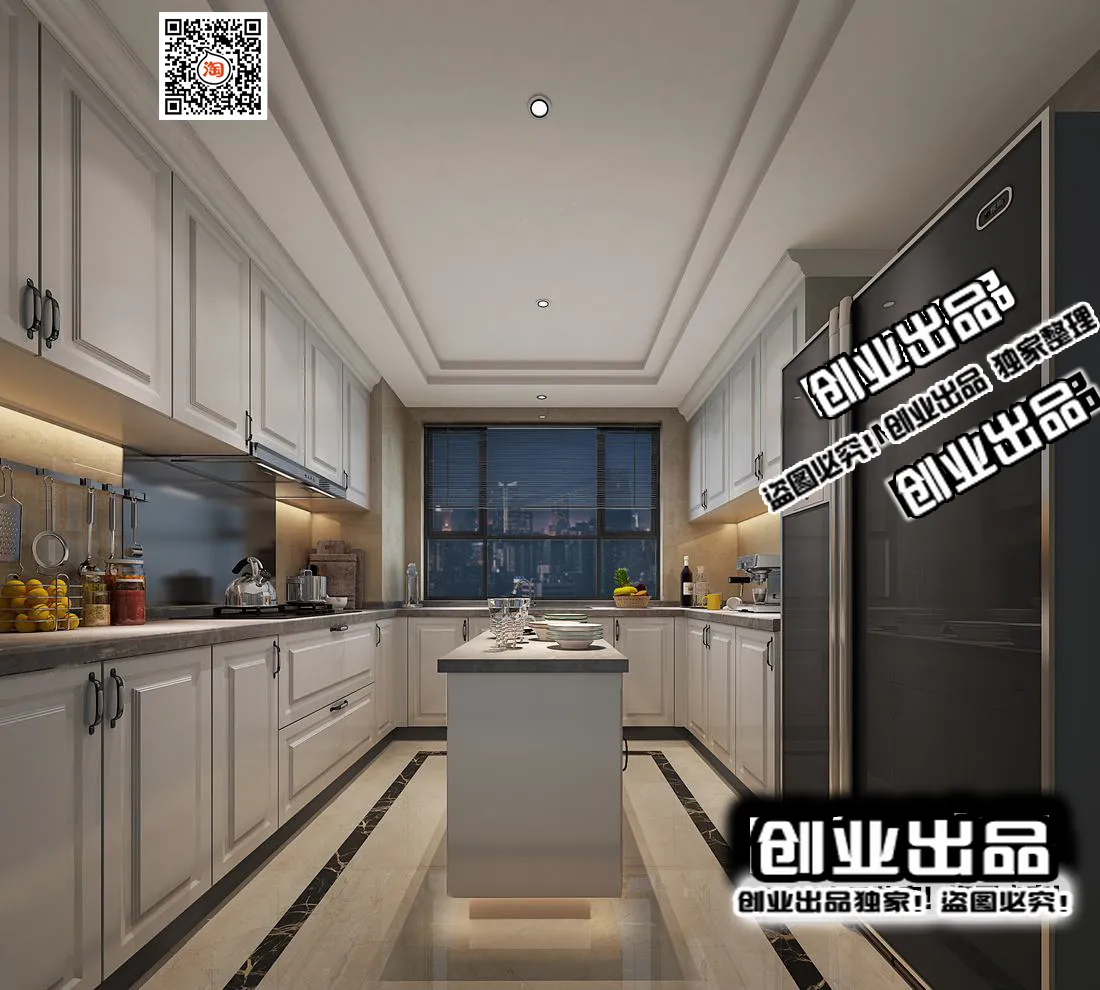 Kitchen 3D Interior Scene - 3D Models - 218