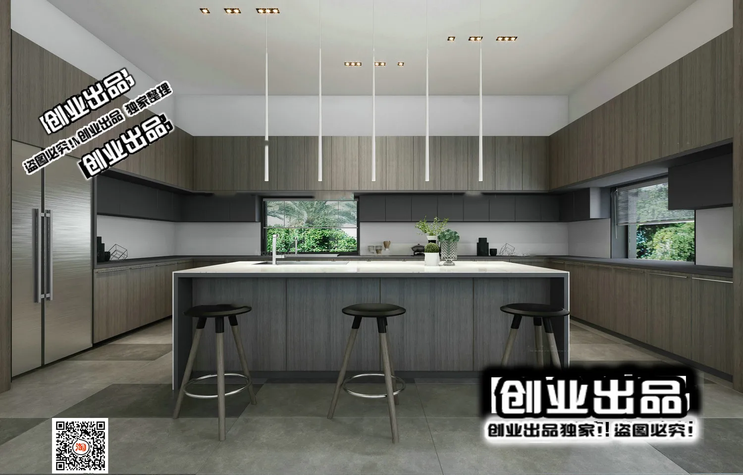 Kitchen 3D Interior Scene - 3D Models - 221