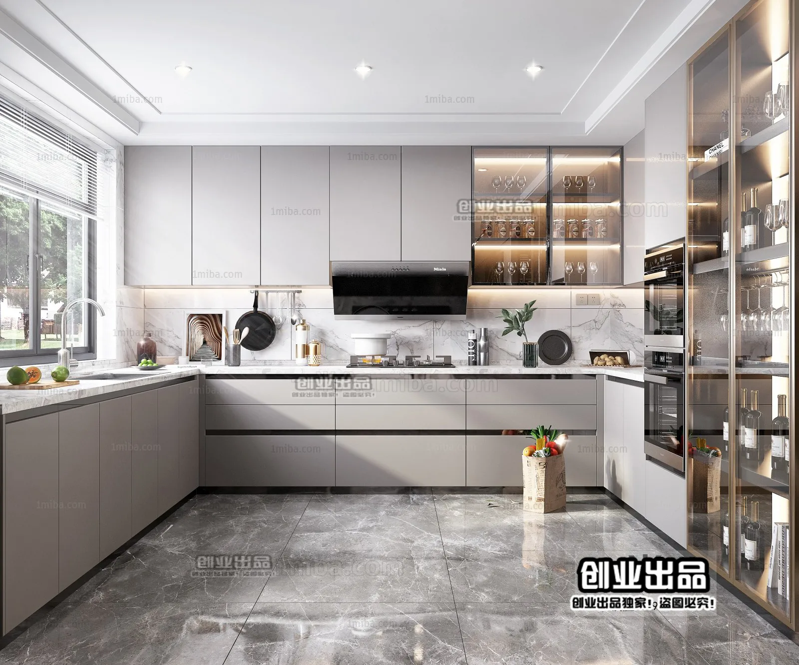 Kitchen 3D Interior Scene - 3D Models - 222