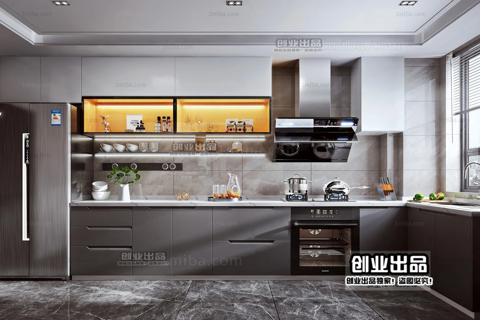 Kitchen 3D Interior Scene - 3D Models - 223
