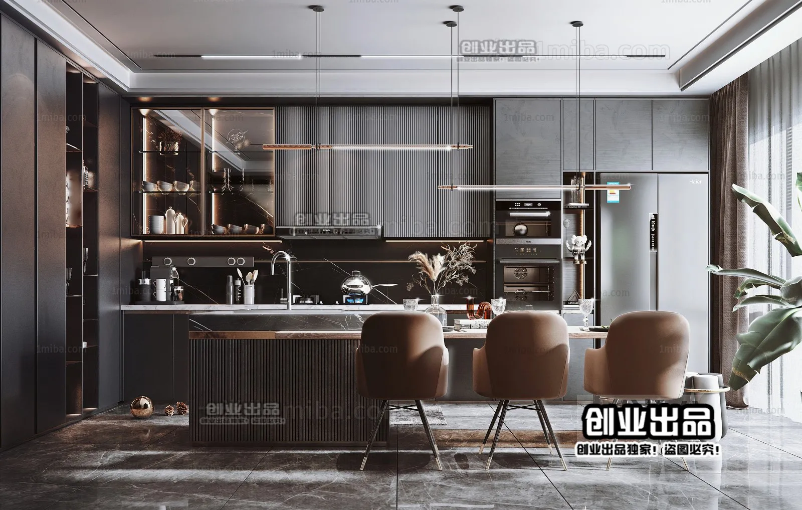 Kitchen 3D Interior Scene - 3D Models - 226