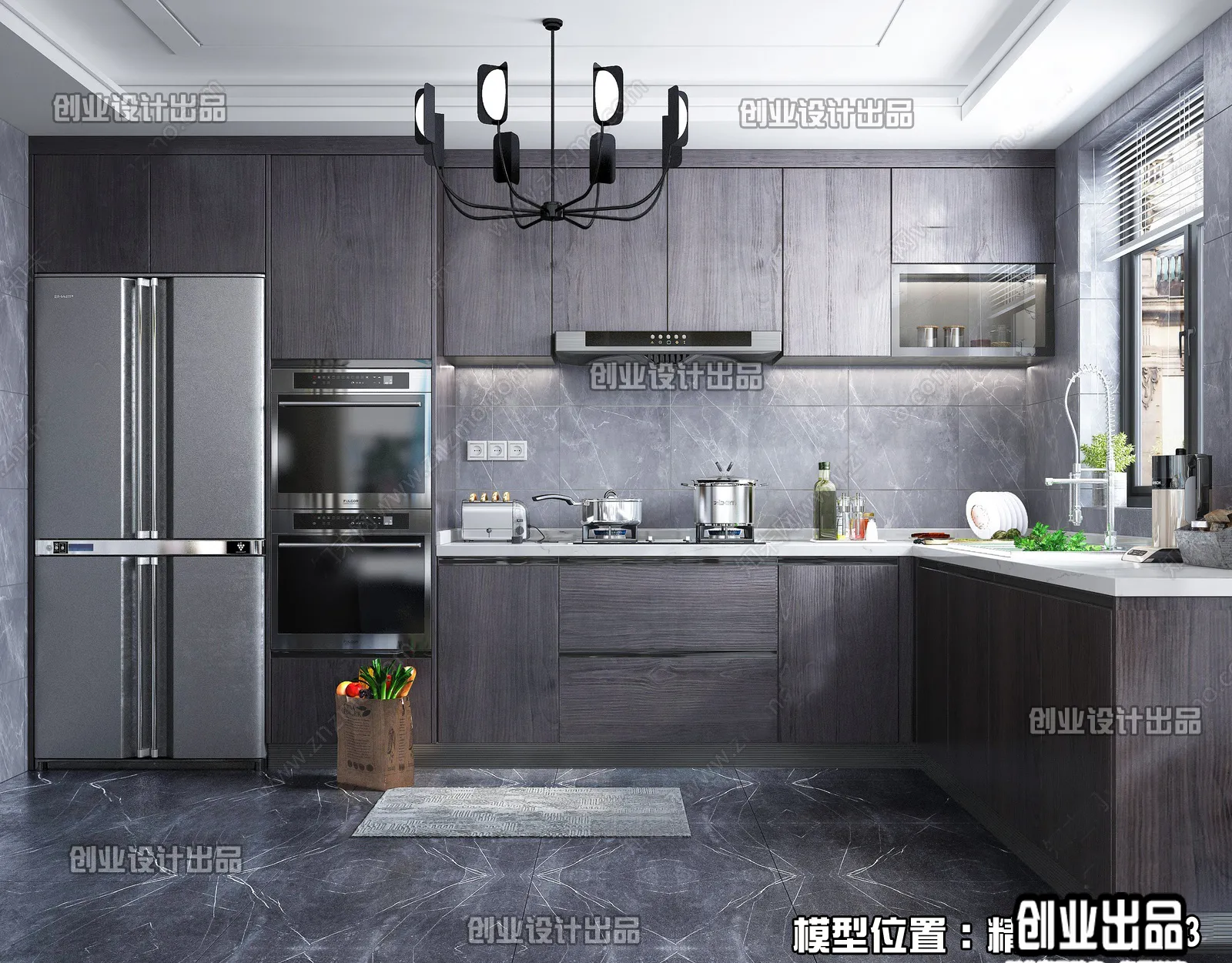 Kitchen 3D Interior Scene - 3D Models - 228