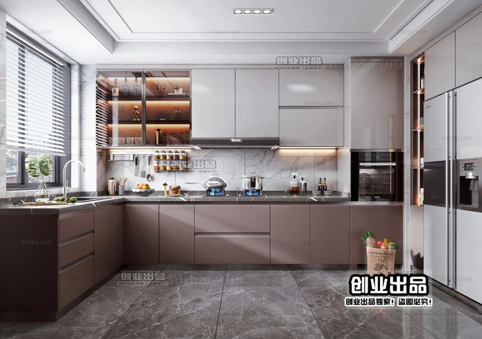 Kitchen 3D Interior Scene - 3D Models - 233