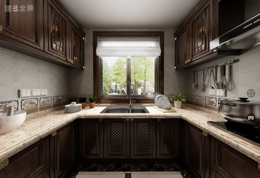 Kitchen 3D Interior Scene - American Style - 008