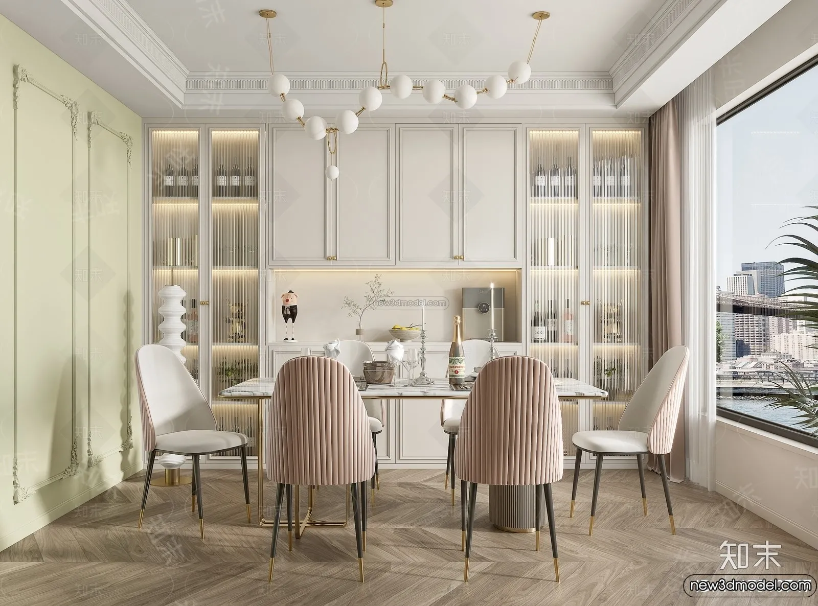Kitchen - 3D Interior Scene - French Style - 002