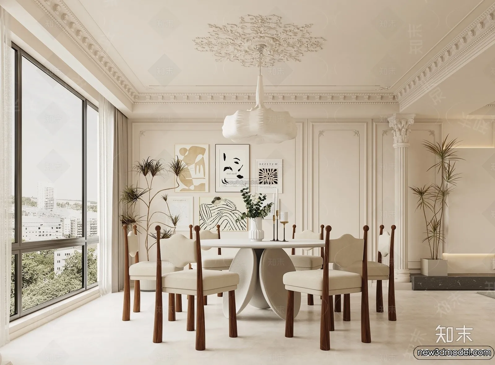 Kitchen - 3D Interior Scene - French Style - 006