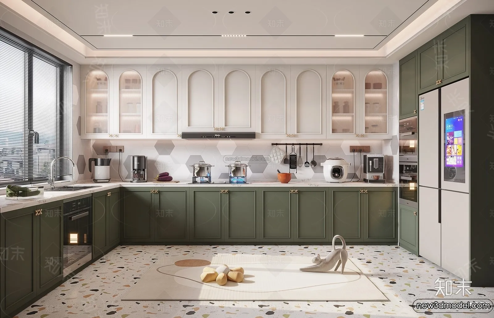 Kitchen - 3D Interior Scene - French Style - 008
