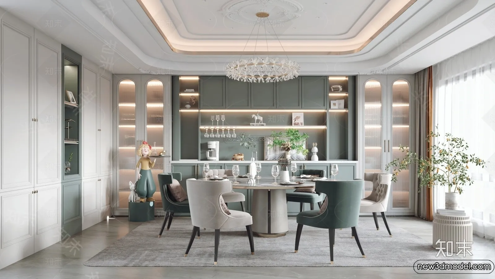 Kitchen - 3D Interior Scene - French Style - 010