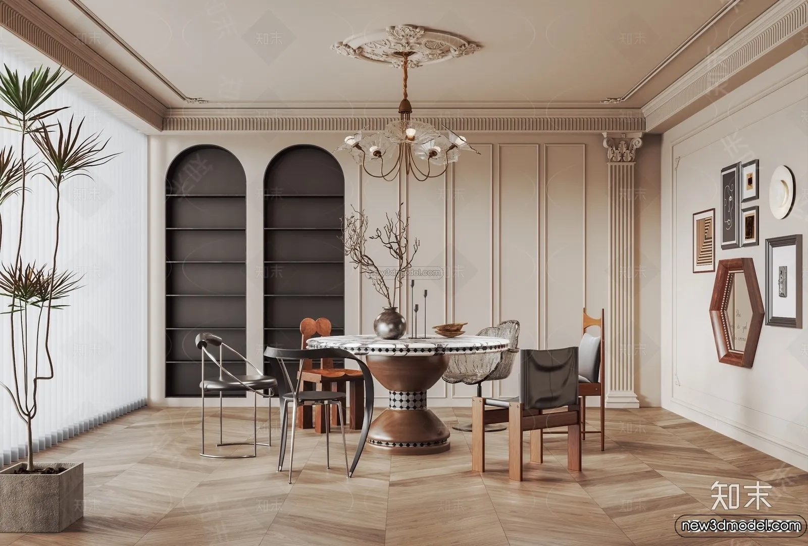 Kitchen - 3D Interior Scene - French Style - 016