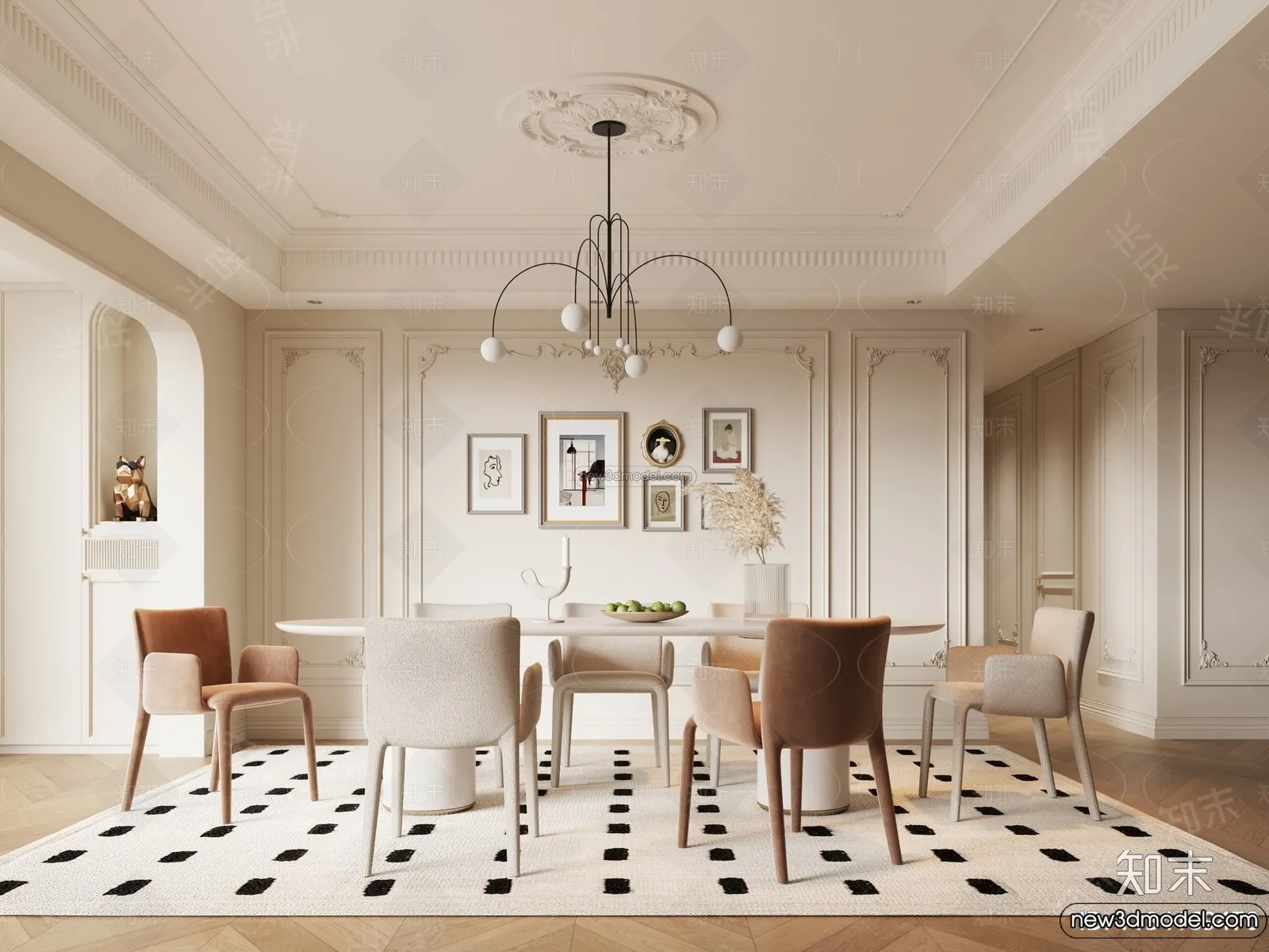 Kitchen - 3D Interior Scene - French Style - 017