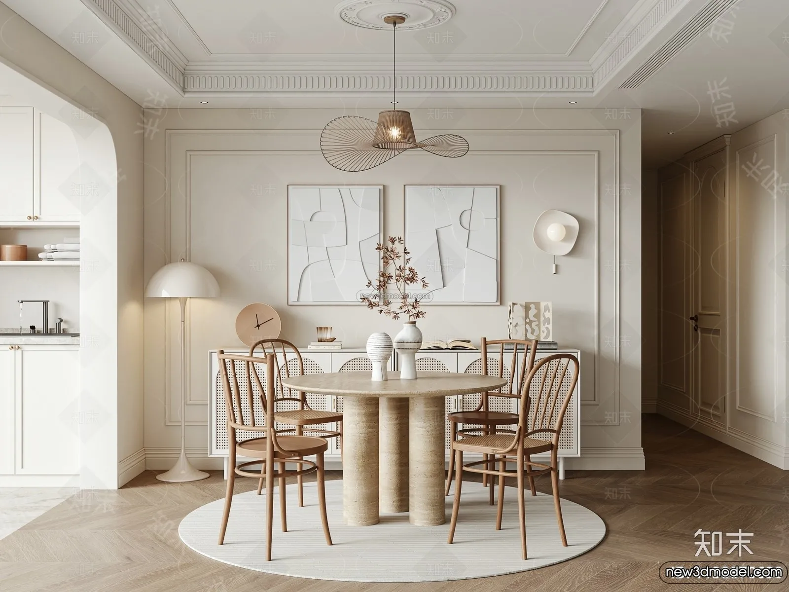 Kitchen - 3D Interior Scene - French Style - 018