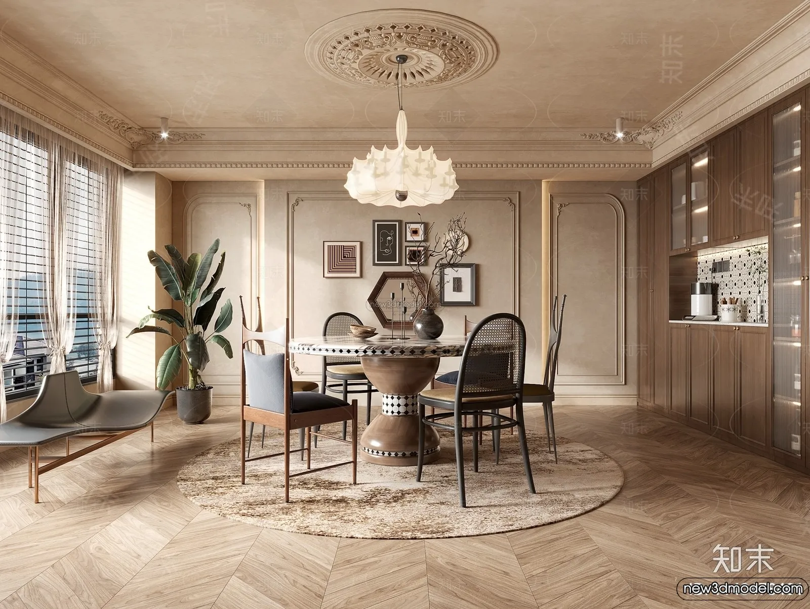 Kitchen - 3D Interior Scene - French Style - 021