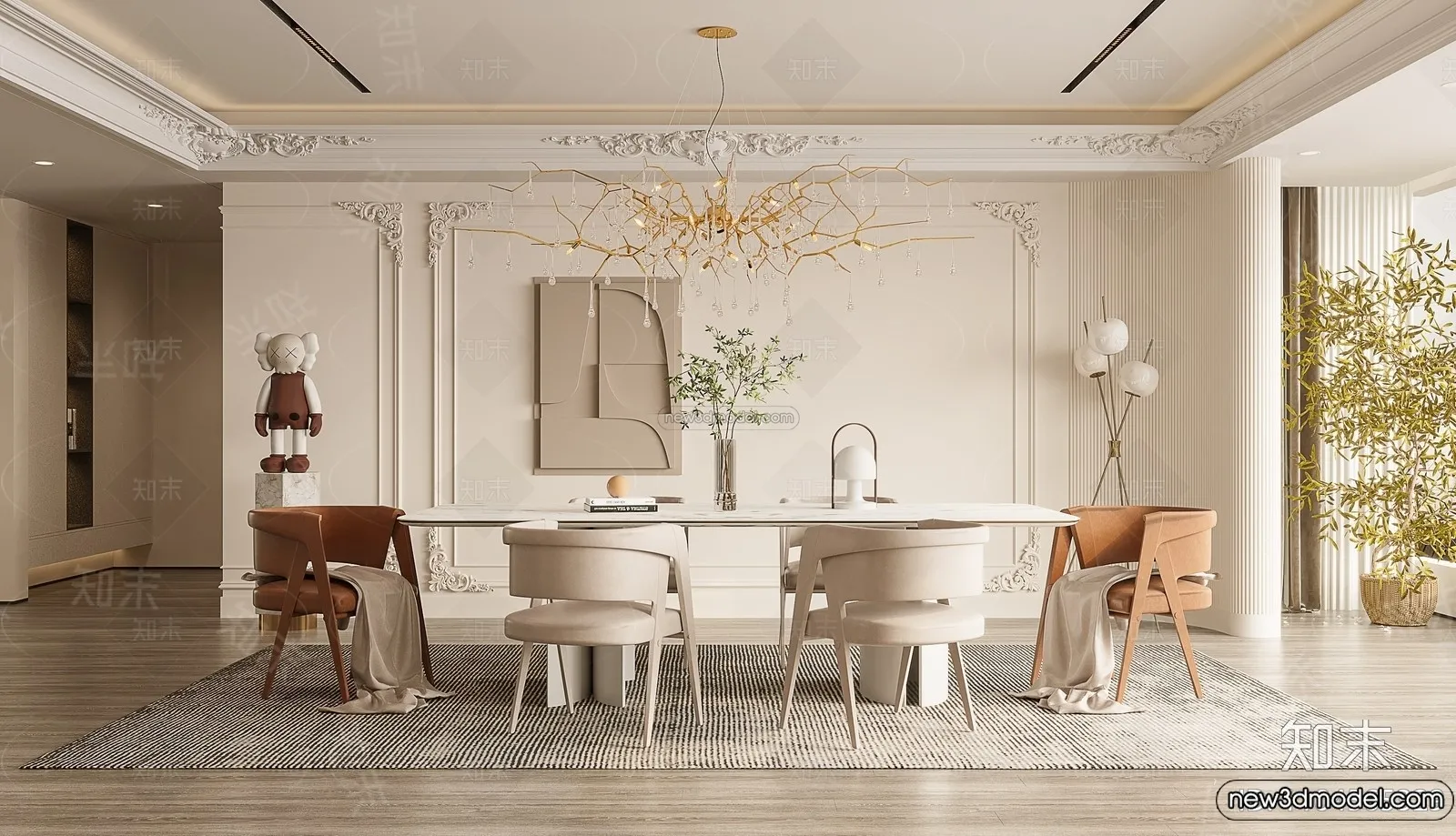 Kitchen - 3D Interior Scene - French Style - 022