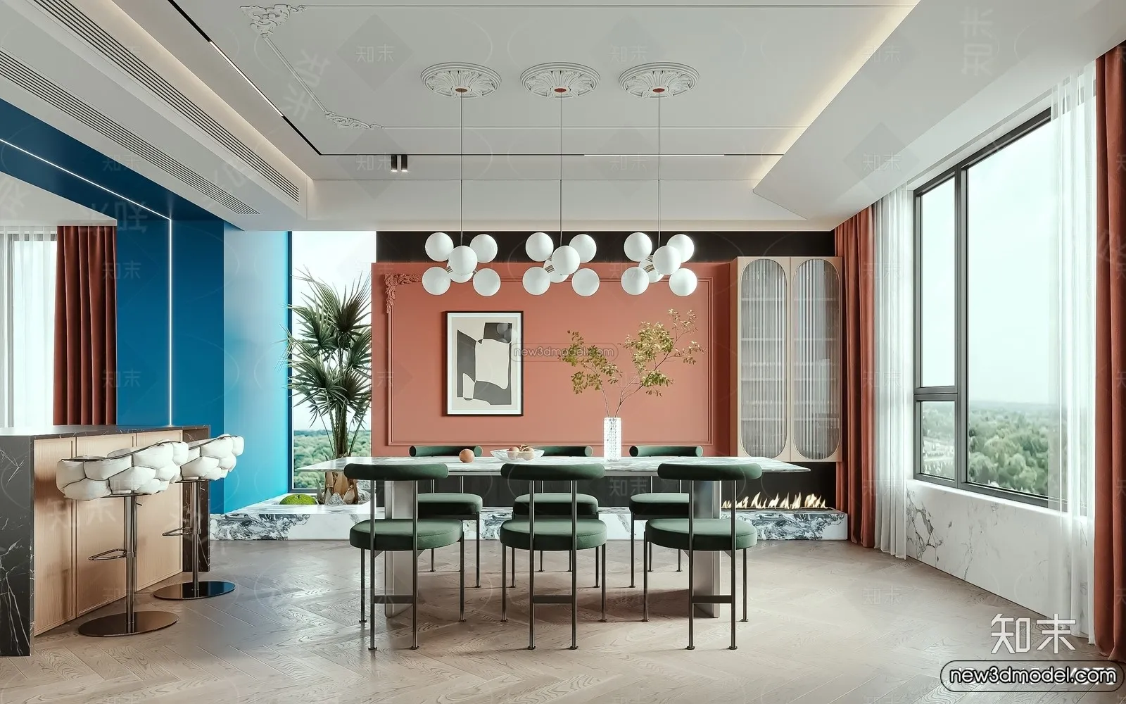 Kitchen - 3D Interior Scene - French Style - 023