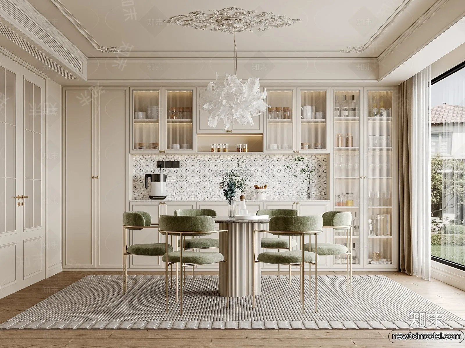 Kitchen - 3D Interior Scene - French Style - 025