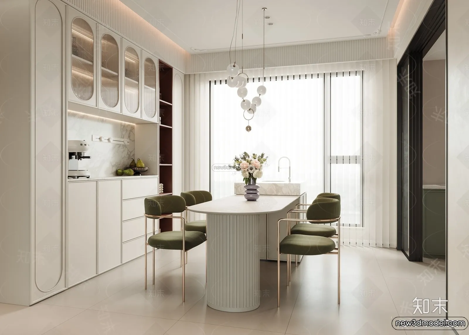 Kitchen - 3D Interior Scene - French Style - 030