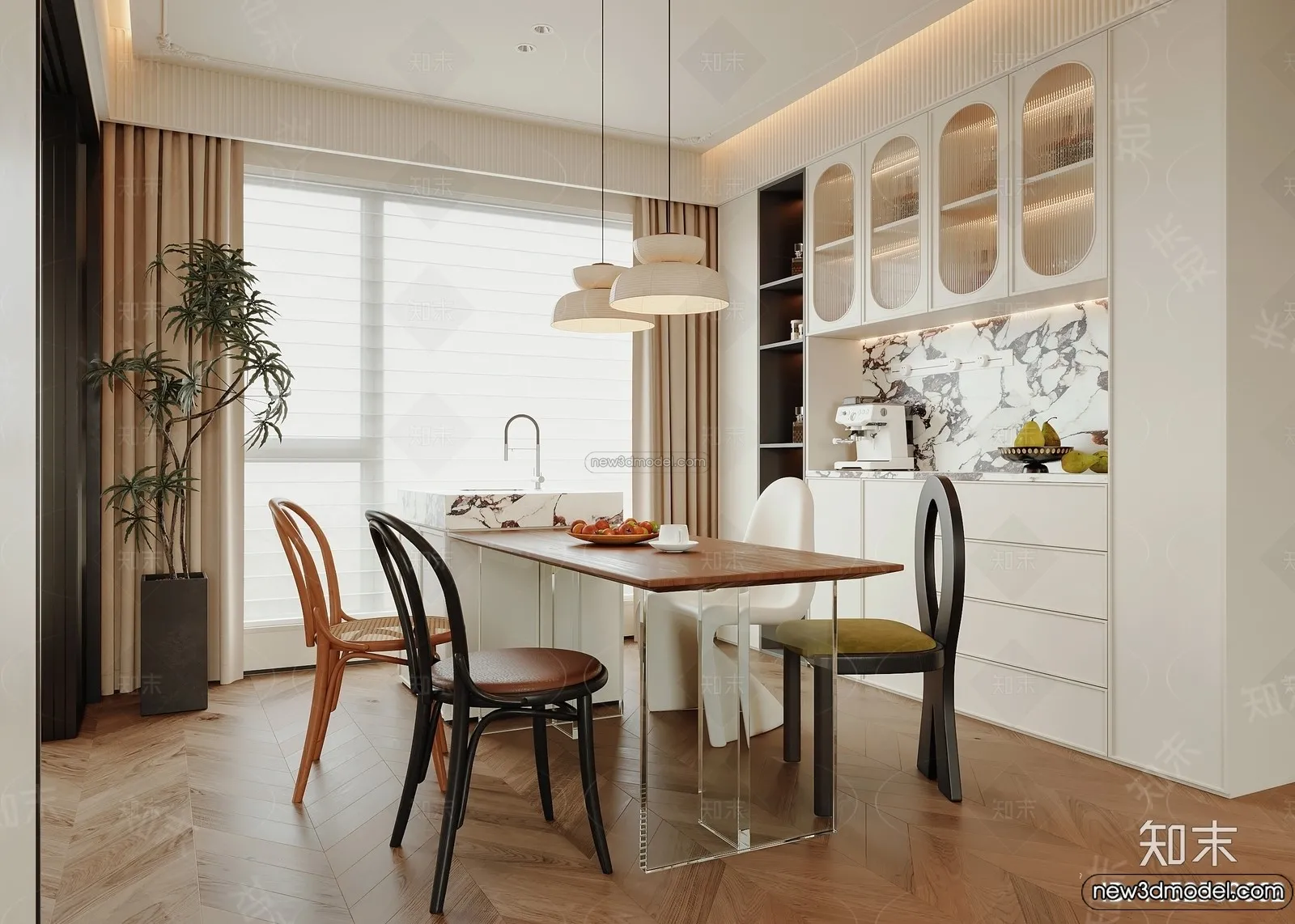 Kitchen - 3D Interior Scene - French Style - 031
