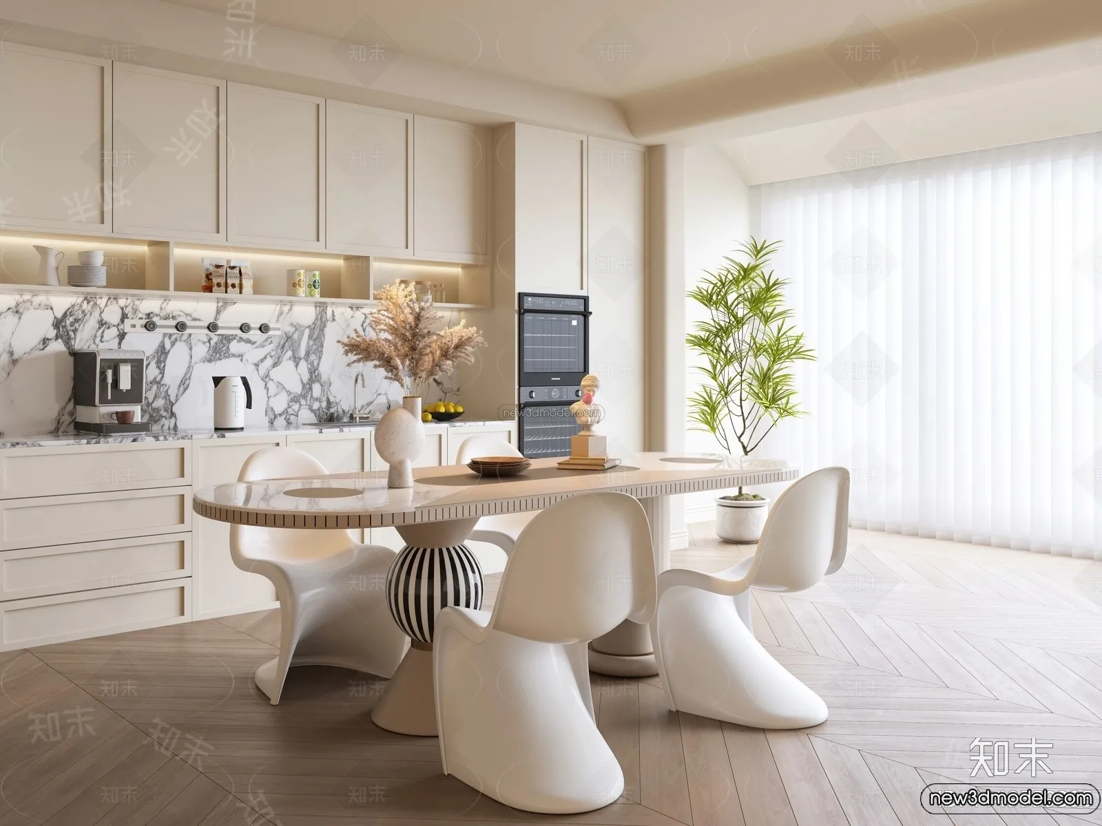 Kitchen - 3D Interior Scene - French Style - 035