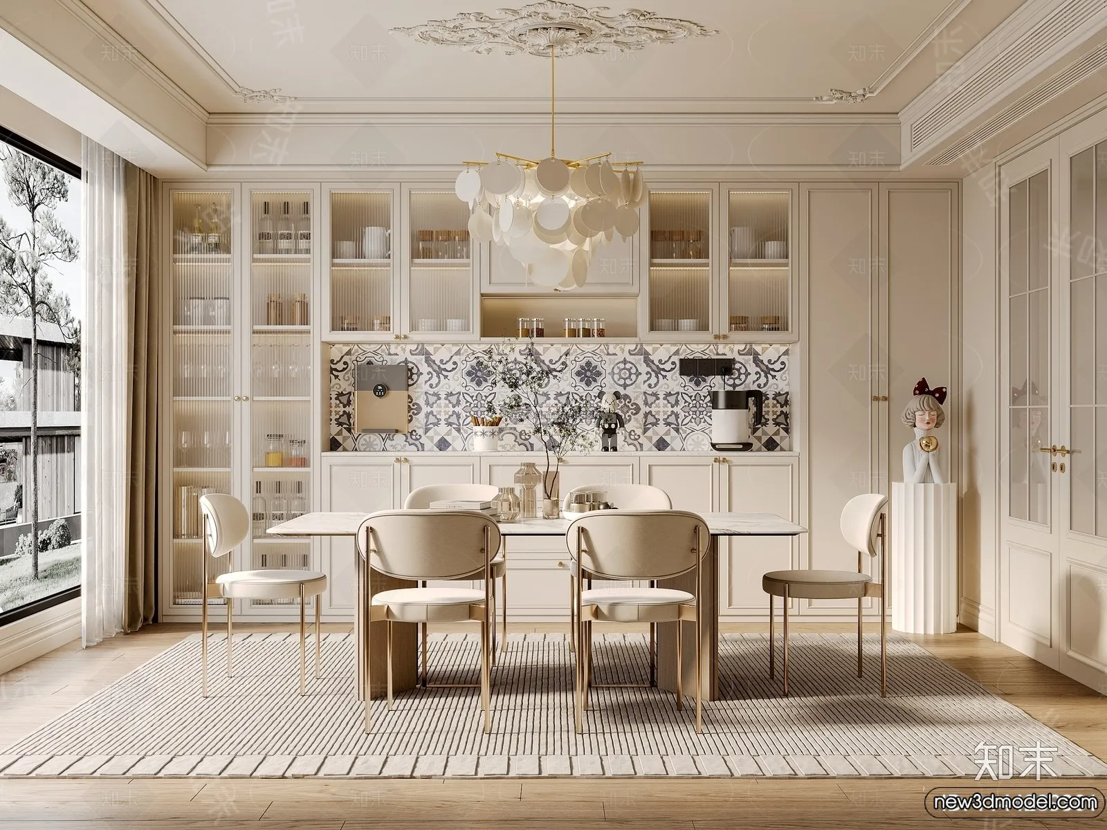 Kitchen - 3D Interior Scene - French Style - 036