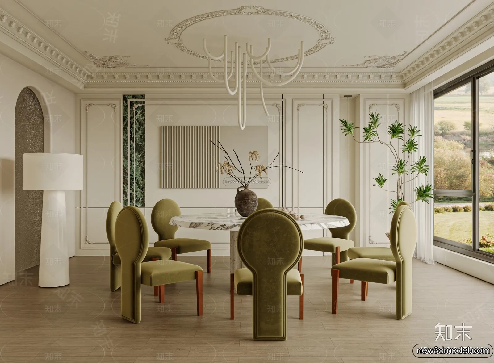 Kitchen - 3D Interior Scene - French Style - 037