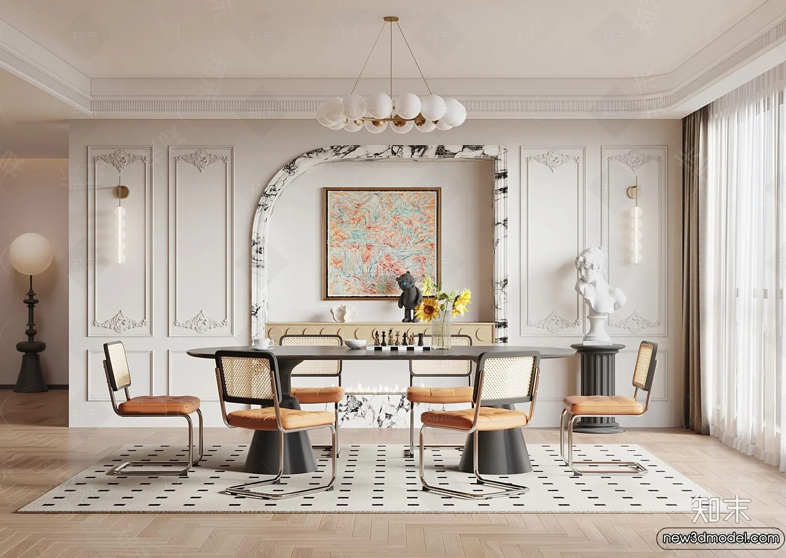 Kitchen - 3D Interior Scene - French Style - 038