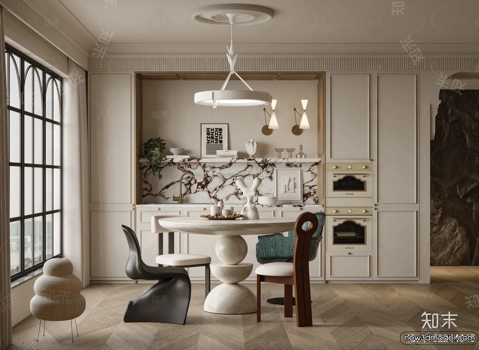 Kitchen - 3D Interior Scene - French Style - 040