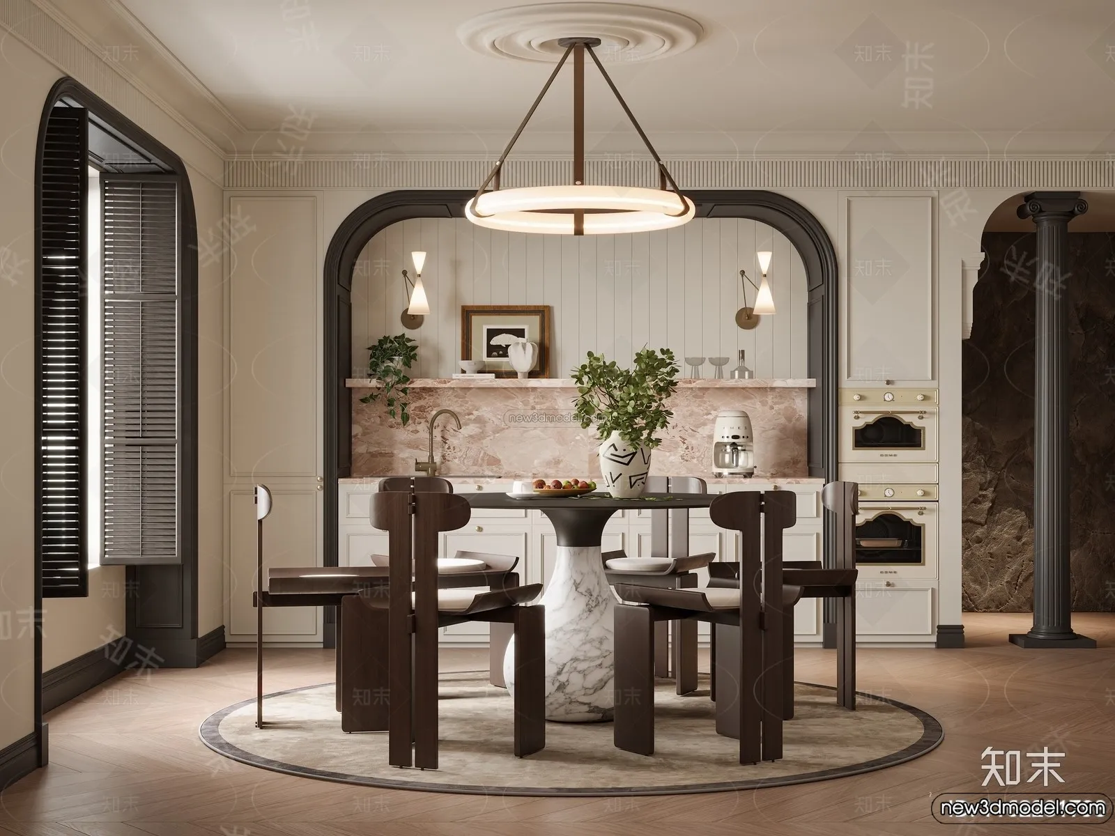 Kitchen - 3D Interior Scene - French Style - 041