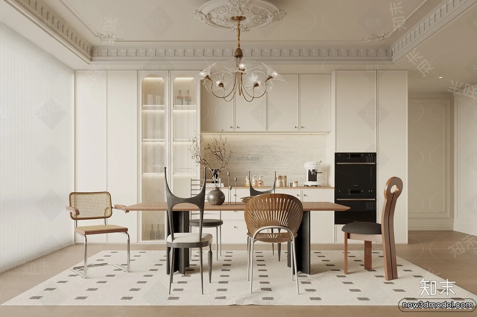 Kitchen - 3D Interior Scene - French Style - 044