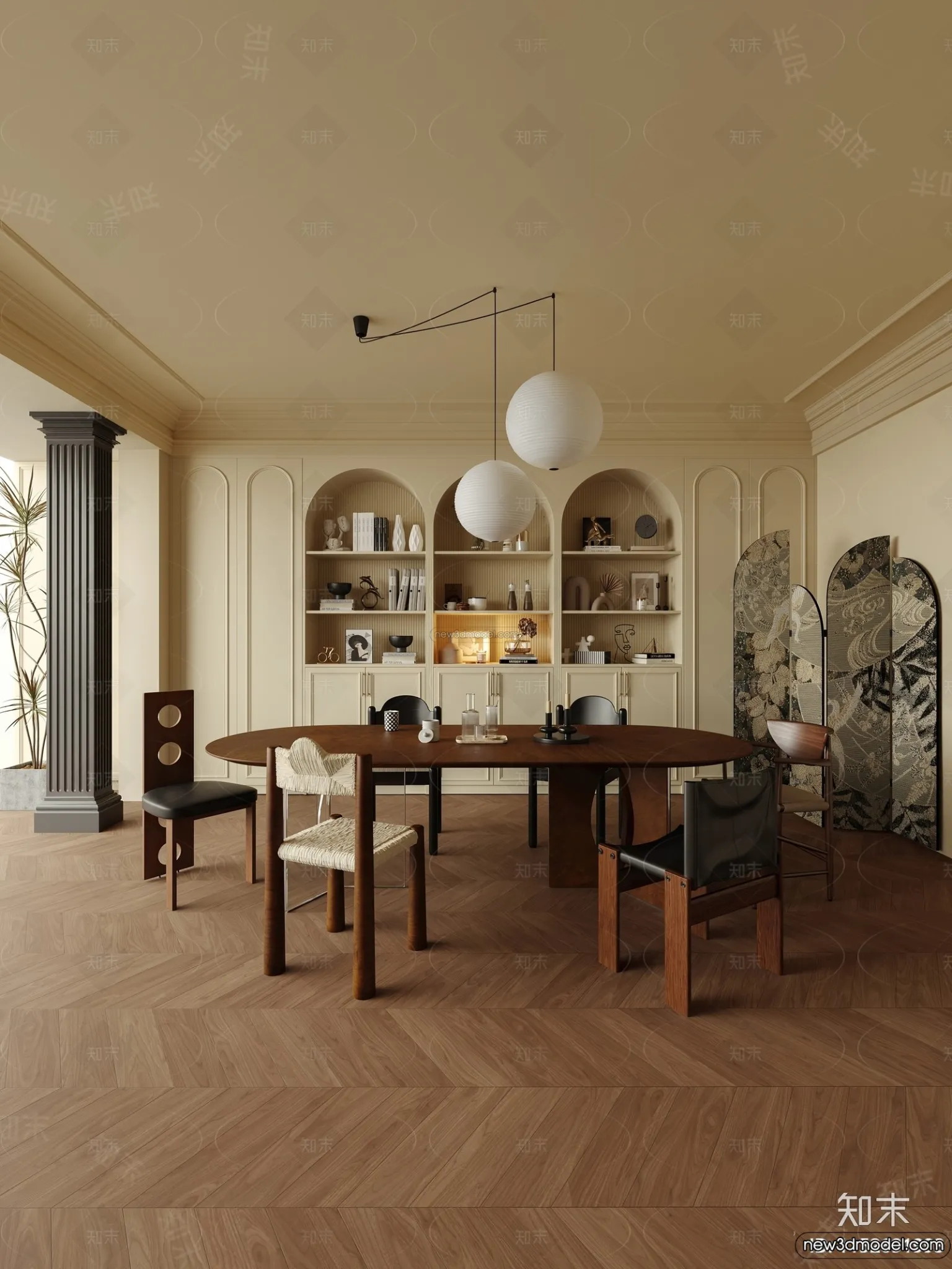 Kitchen - 3D Interior Scene - French Style - 046