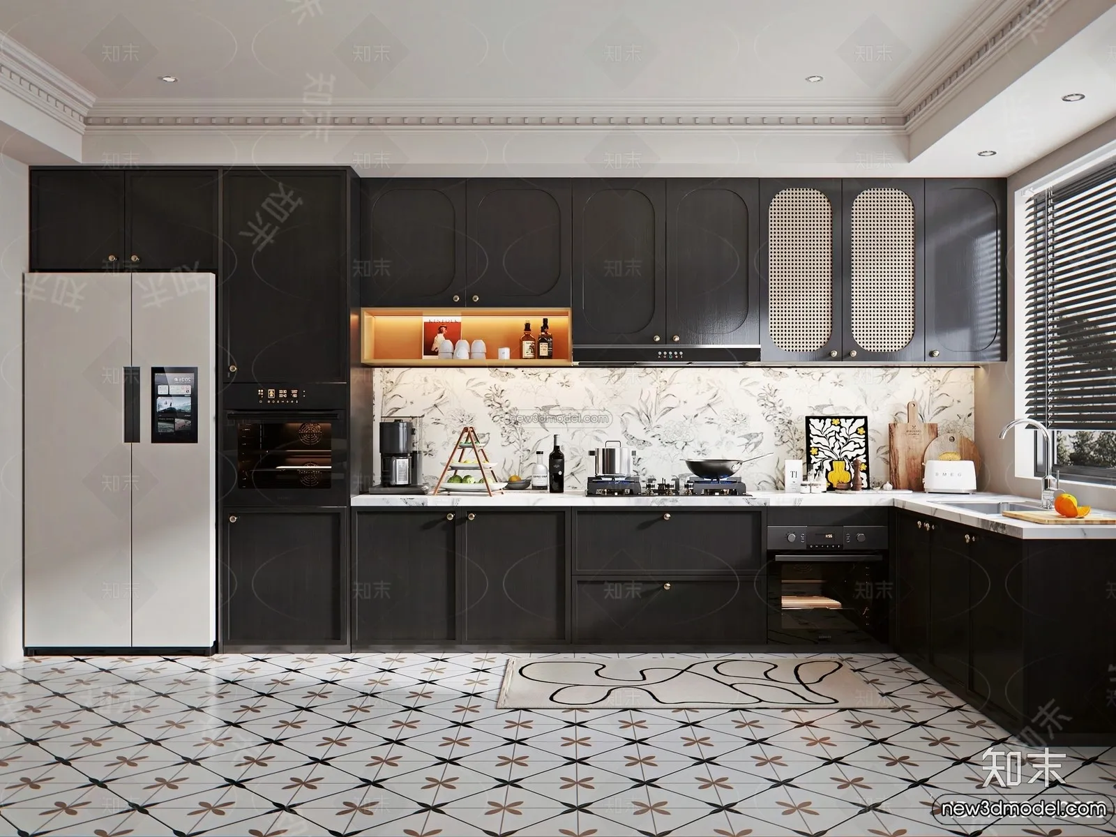 Kitchen - 3D Interior Scene - French Style - 049