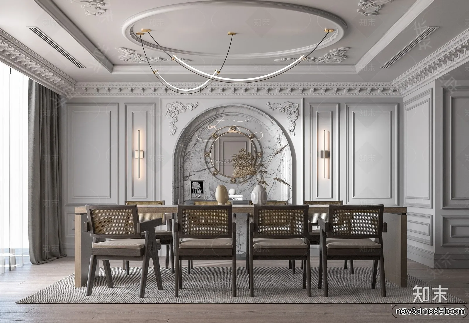 Kitchen - 3D Interior Scene - French Style - 050