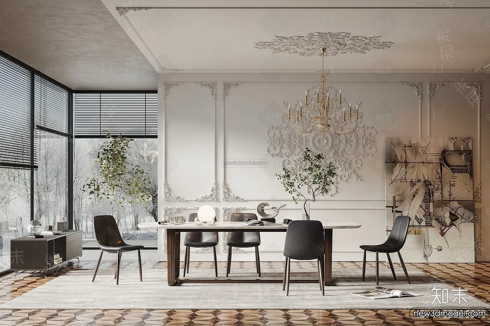 Kitchen - 3D Interior Scene - French Style - 052