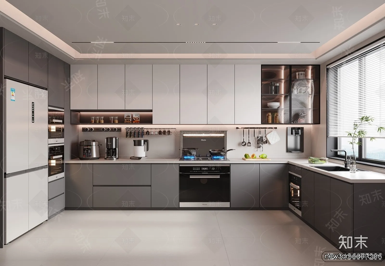 Kitchen - 3D Interior Scene - Italian Style - 001