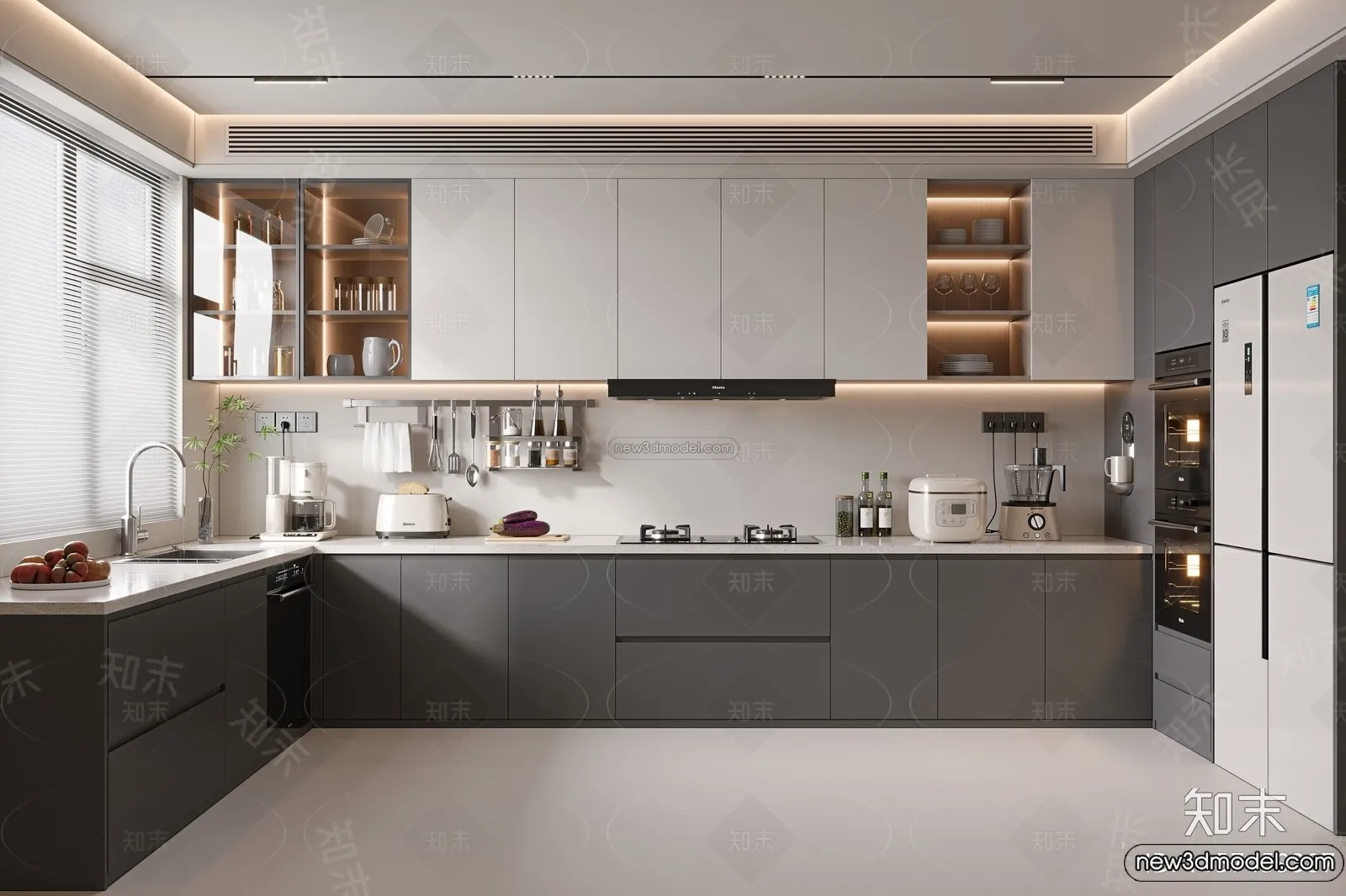 Kitchen - 3D Interior Scene - Italian Style - 002