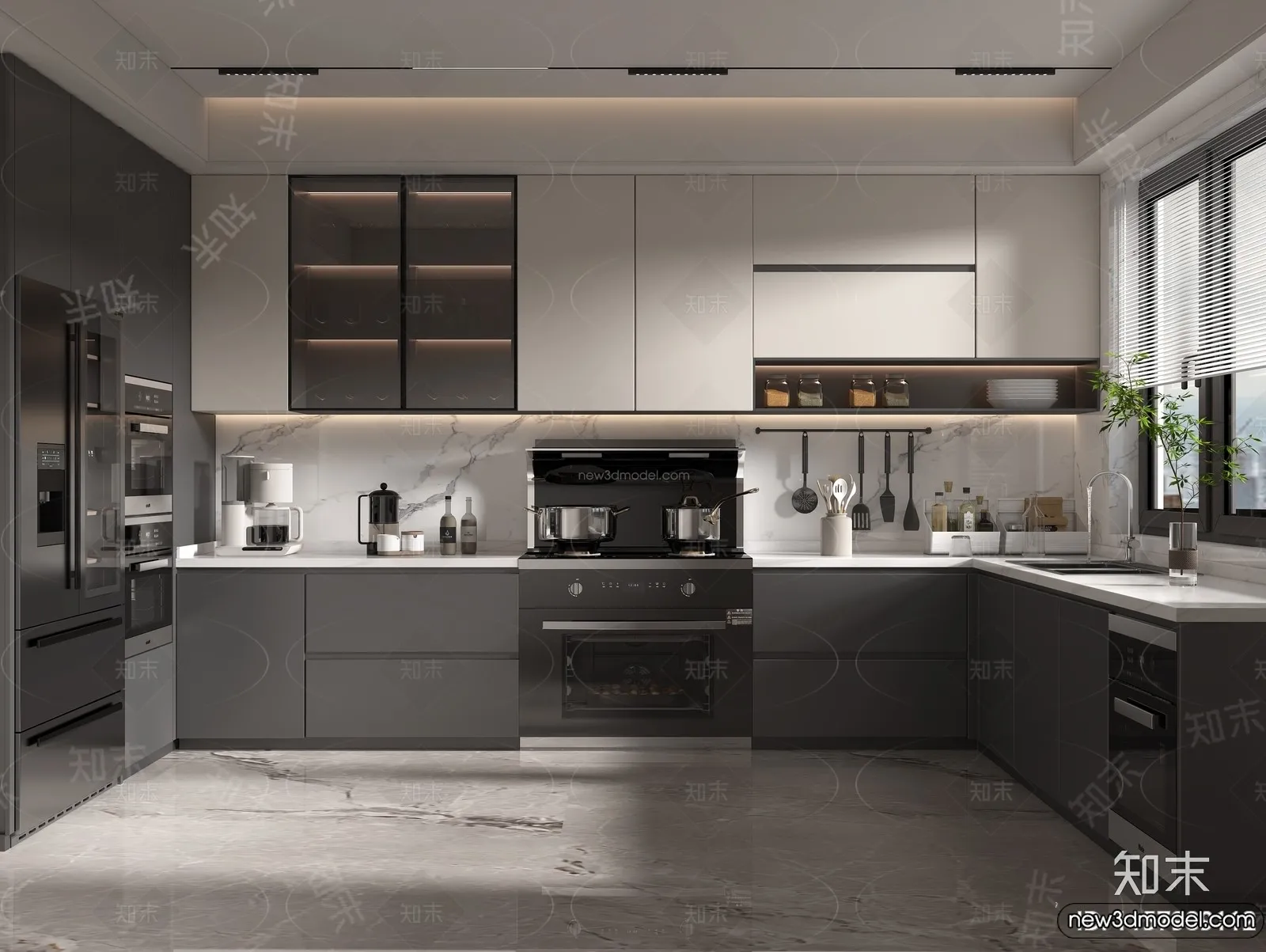 Kitchen - 3D Interior Scene - Italian Style - 003